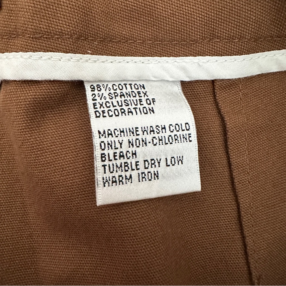 Talbots Women’s Casual High Rise Brown Cotton Ankle Pants Size 14W - Picture 7 of 11